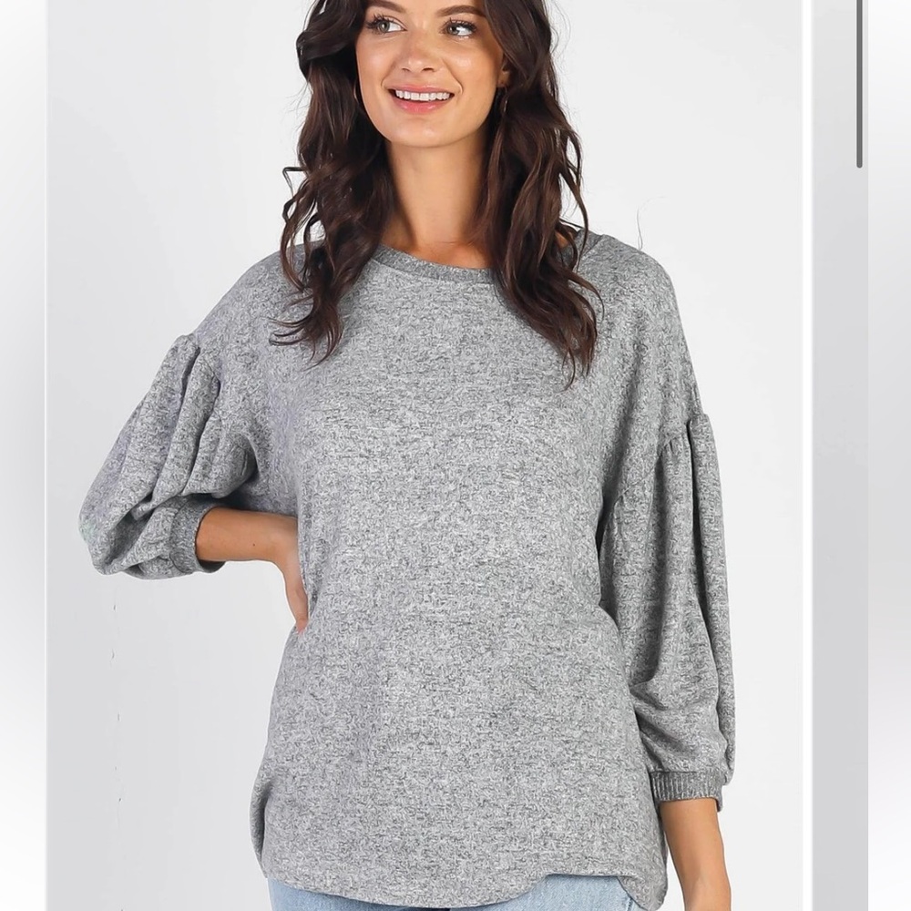 Chic Nation Long Sleeve puff balloon style top